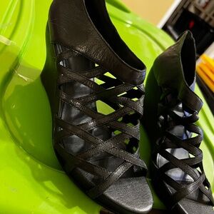 Eileen Fisher Black Cage Sandals